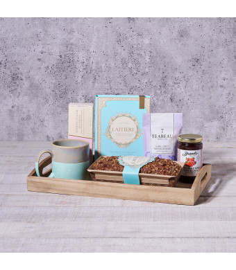 Organic Tea & Treats Gift Set, tea gift, breakfast gift, gourmet gift