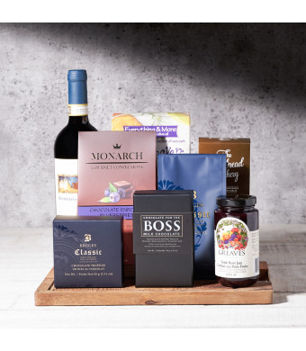 The Foodie Wine Gift Basket, Wine Gift Baskets, Chocolate Gift Baskets, Gourmet Gift Baskets, USA Delivery
