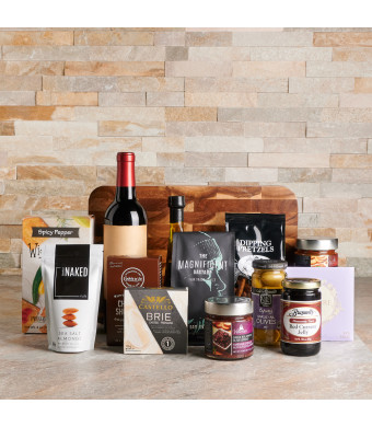 Brunch Appetizer & Wine Gift Set, Wine Gift Baskets, Gourmet Gift Baskets, USA Delivery