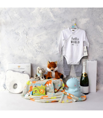 BABY'S PLAYTIME & NAPTIME GIFT SET WITH CHAMPAGNE