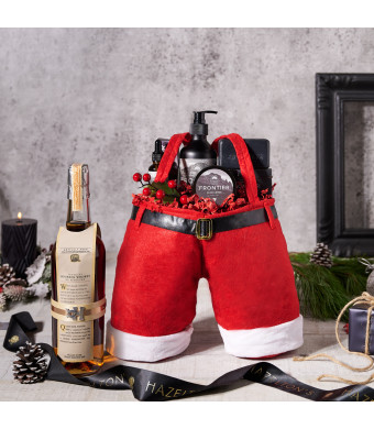 Santa's Shave & Whiskey Gift Set, Christmas gift baskets, liquor gift baskets, spa gift baskets, gifts for guys, Canada Delivery, US Delivery, Set 24115-2021