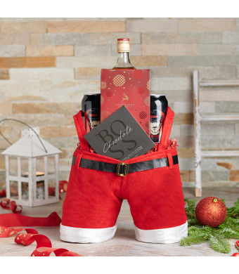 Santa's Delights Whiskey & Beer Gift Set, Christmas gift baskets, liquor gift baskets, beer gift baskets