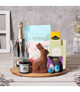 Delicate & Delicious Easter Gift, easter gift, easter, gourmet gift, gourmet, chocolate gift, chocolate, sparkling wine gift, sparkling wine, champagne gift, champagne