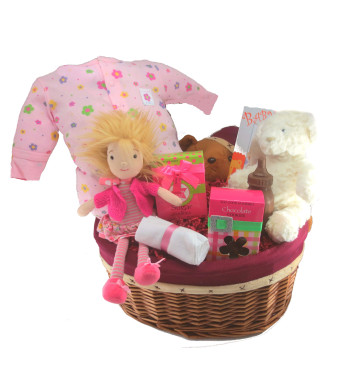 The Pink Baby Girl Gift Basket