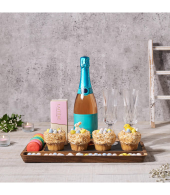 Easter Champagne & Cupcakes Gift, champagne gift, champagne, sparkling wine gift, sparkling wine, cupcake gift, cupcake, gourmet gift, gourmet