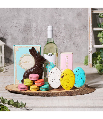 Easter Cookie & Wine Gift, easter gift, easter, wine gift, wine, chocolate gift, chocolate, gourmet gift, gourmet, cookie gift, cookie