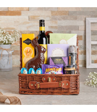 Easter Gourmet Wine Gift Basket, wine gift, wine, chocolate gift, chocolate, gourmet gift, gourmet, easter gift, easter