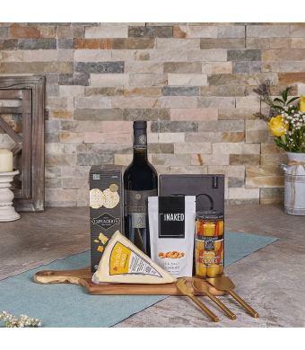 Elegant Kosher Wine & Cheese Basket
