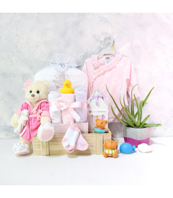 Baby Girl Bath Time Gift Basket