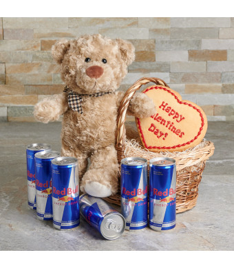 Red Bull - I Love You! Gift Basket, Valentine's Day gifts, red bull, plush gifts