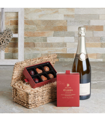 Champagne Gift Basket with Love!, Valentine's Day gifts, sparkling wine gifts