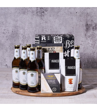 The Snack Time Beer Board, Beer gift baskets, beer, nuts, cheese, beef jerky, beer gift box, beer gift set, father's day gift baskets
