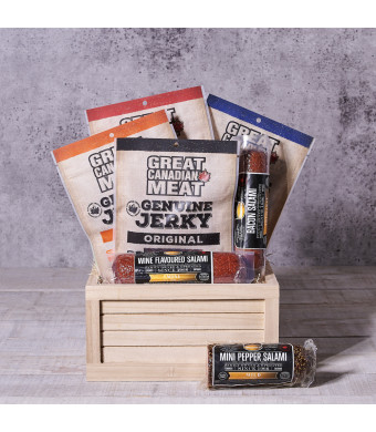 Totally Meaty Gift Crate, beef jerky, salami
