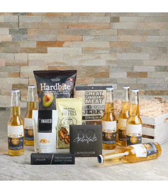Enduring Snack & Beer Gift Crate, beer gifts, gourmet gift baskets, gourmet snacks