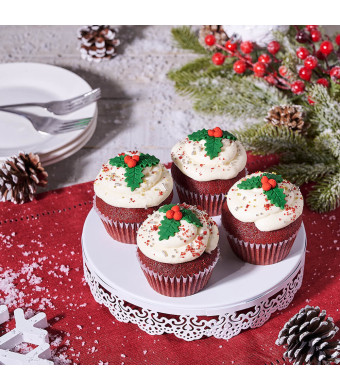 Festive Holiday Cupcakes, christmas gift, christmas, holiday gift, holiday, gourmet gift, gourmet, cupcake gift, cupcake