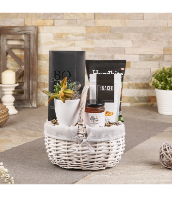 Good Fortune Kosher Gift Basket, kosher gift, kosher, nuts gift, nuts, plant gift, plant, USA delivery