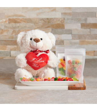 Gummy Bear & Teddy Gift, candy gift, candy, plush gift, plush, teddy bear gift, teddy bear, gummy bear gift, gummy bear