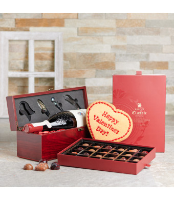 Wine & Chocolate Valentine’s Day Gift Set, Valentine's Day gifts, chocolate gifts, wine gifts