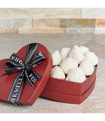 White Chocolate Dipped Strawberries Box, Valentine's Day gifts, chocolate gifts