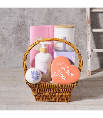 Valentine’s Day Comfort Basket, Valentine's Day gifts, spa gifts
