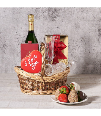 The Grand Celebration for Two Gift Set , Valentine's Day gifts, sparkling wine gifts, cookie gifts, chocolate covered strawberries