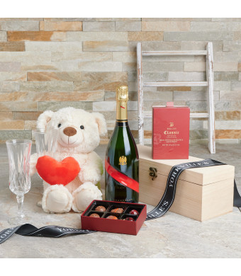 With Love and Care Gift Set, Valentine's Day gifts, sparkling wine gifts, plush gifts