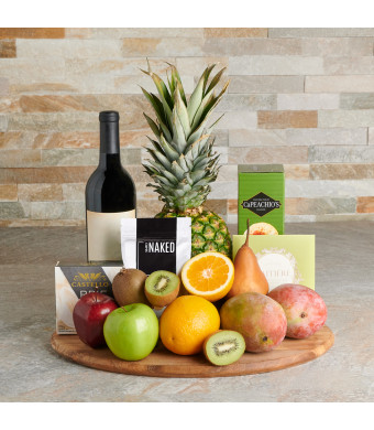 Wine & Snacking Board, wine gift, wine, fruit gift, fruit, gourmet gift, gourmet