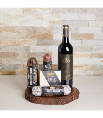 Simple Charcuterie with Wine Gift Set, wine gift baskets, gourmet gifts, gifts, wine, US Delivery