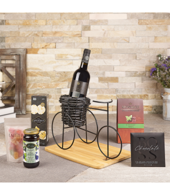 Kosher Wine Cart Gift Set, wine gift, wine, kosher gift, kosher, chocolate gift, chocolate, USA delivery