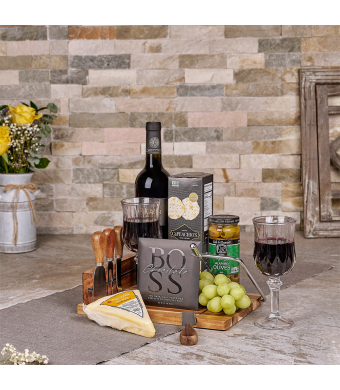 Kosher Wine & Cheese Platter, kosher gift, kosher, wine gift, wine, chocolate gift, chocolate, cheese gift, cheese, fruit gift, fruit, Set 28515-2024