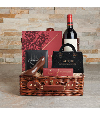 Luxe Chocolate & Wine Gift Basket