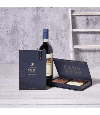 Bruges Book & Wine Gift Set, wine gift, chocolate gift, wine and chocolate gift, wine, chocolate, romantic gift, Set 24666-2022
