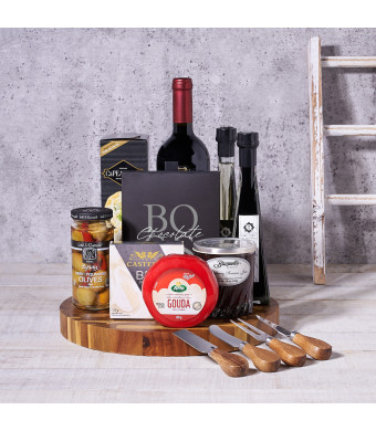 Muskoka Wine & Cheese Board, wine gift, wine, gourmet gift, gourmet, cheeseboard gift, cheeseboard, cheese board
