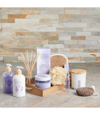 candle, body, diffuser set, spa tray, gift tray, bath and body, Spa, lavender, lavender gift tray delivery, delivery lavender gift tray, bath and body tray usa, usa bath and body tray