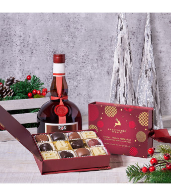 Whisky & Chocolate Gift Set, Christmas Gift Baskets, Liquor Gift Baskets, Gourmet Gift Baskets, Chocolate Gift Baskets, Chocolate Truffles, Liquor, Xmas Gifts, USA Delivery