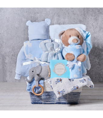 Soft & Snuggly Baby Boy Gift Basket, baby gift, baby, baby boy gift, baby boy, baby shower gift, baby shower