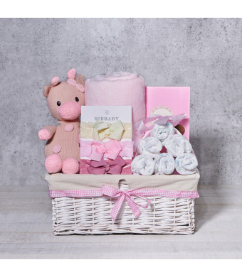 Baby Girl Giraffe Gift Basket, baby gift, baby, baby girl gift, baby girl, baby shower gift, baby shower