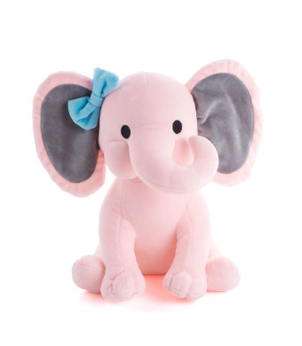 Large Pink Plush Elephant, Baby Plushies, Baby Toys, USA Delivery