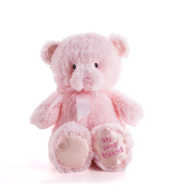 Pink Best Friend Baby Plush Bear, Baby Plushies, Baby Gifts, Plush Toys, USA Delivery