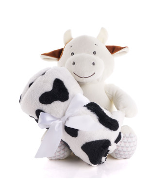 Hugging Cow Blanket, Baby Toys, Plushy Toys, Baby Gifts, Baby Plushies, USA Delivery