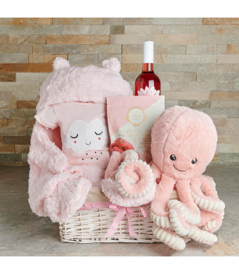 Cozy Parent & Baby Girl Gift Basket