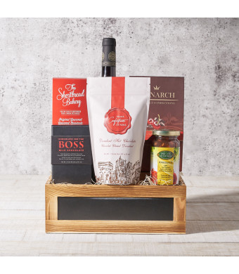 Chocolate & Wine Gift Basket, Wine Gift Baskets, Gourmet Gift Baskets, Kosher Gift Baskets, USA Delivery