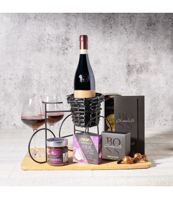 The Wine Cart Gift Basket, Wine Gift Baskets, Gourmet Gift Baskets, Chocolates, Cheese, USA Delivery
