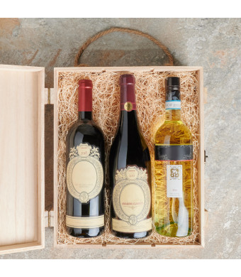 Wine Trio Gift Basket, Three Wines, Wine Gift Crate, Wine Gift Baskets, Canada Delivery