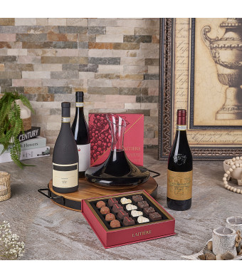 The Tre Vini Gift Basket - House Wines, wine gift, wine, luxury gift, luxury, decanter gift, decanter, Set 28459-2024