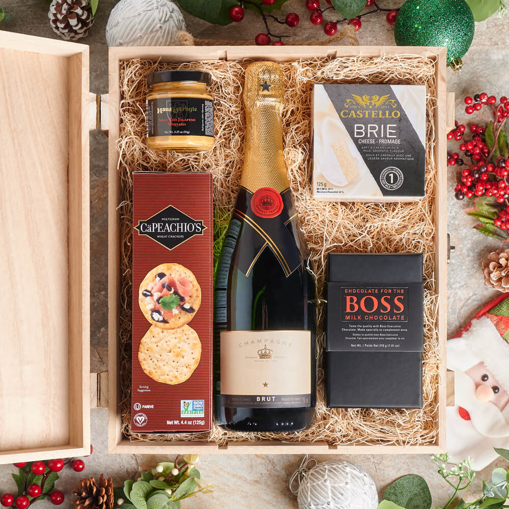 HOLIDAY CHAMPAGNE & APPETIZER GIFT BOX