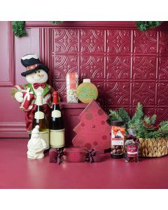 Candy Cane Christmas Wine Basket