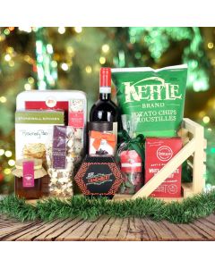 Holiday Sleigh Wine & Treats Basket