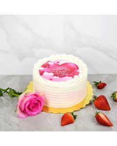 Happy Valentine's Day Vanilla Cake, valentines gift, valentines, cake gift, cake, baked goods gift, baked goods