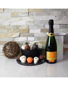 Halloween Chocolate Dipped Strawberries & Champagne